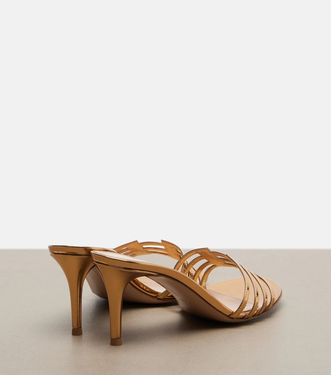 Gianvito Rossi - Metallic leather mules