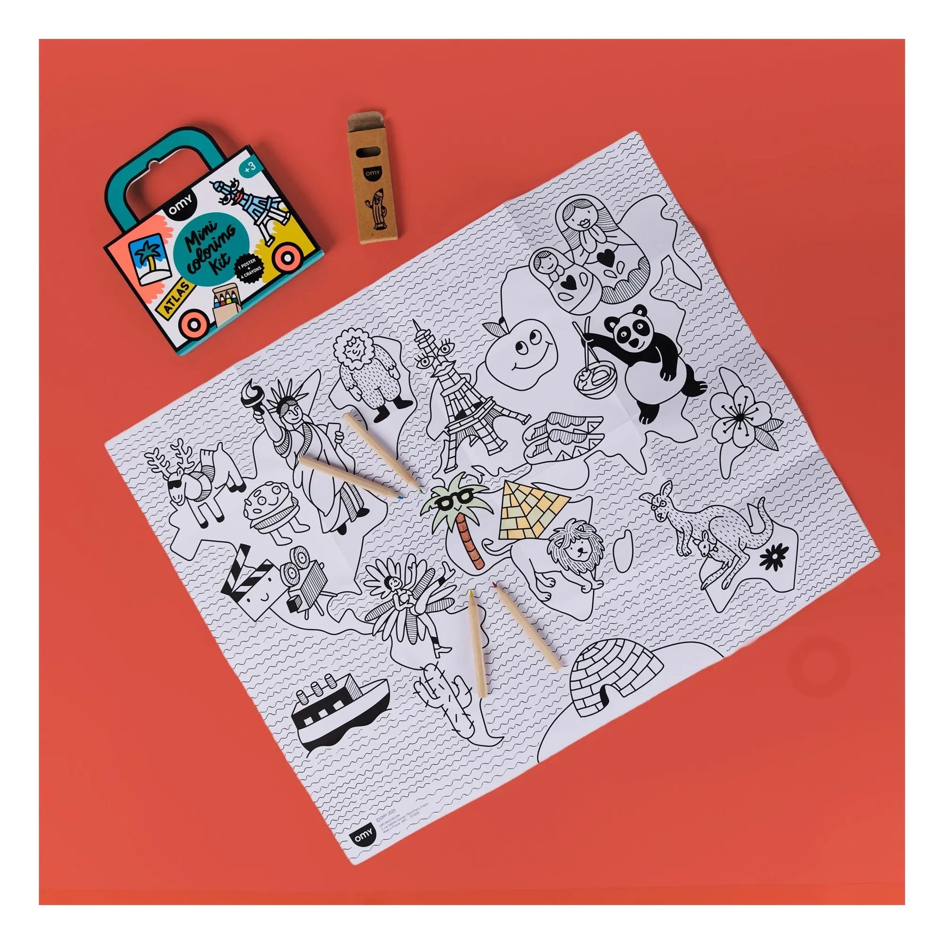Omy - Atlas mini coloring kit