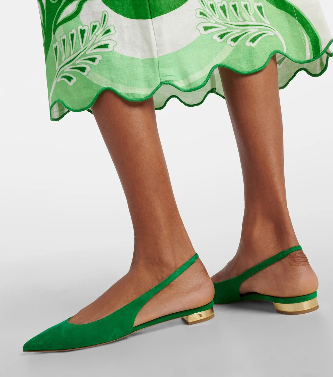 Aquazzura - Purist suede slingback flats