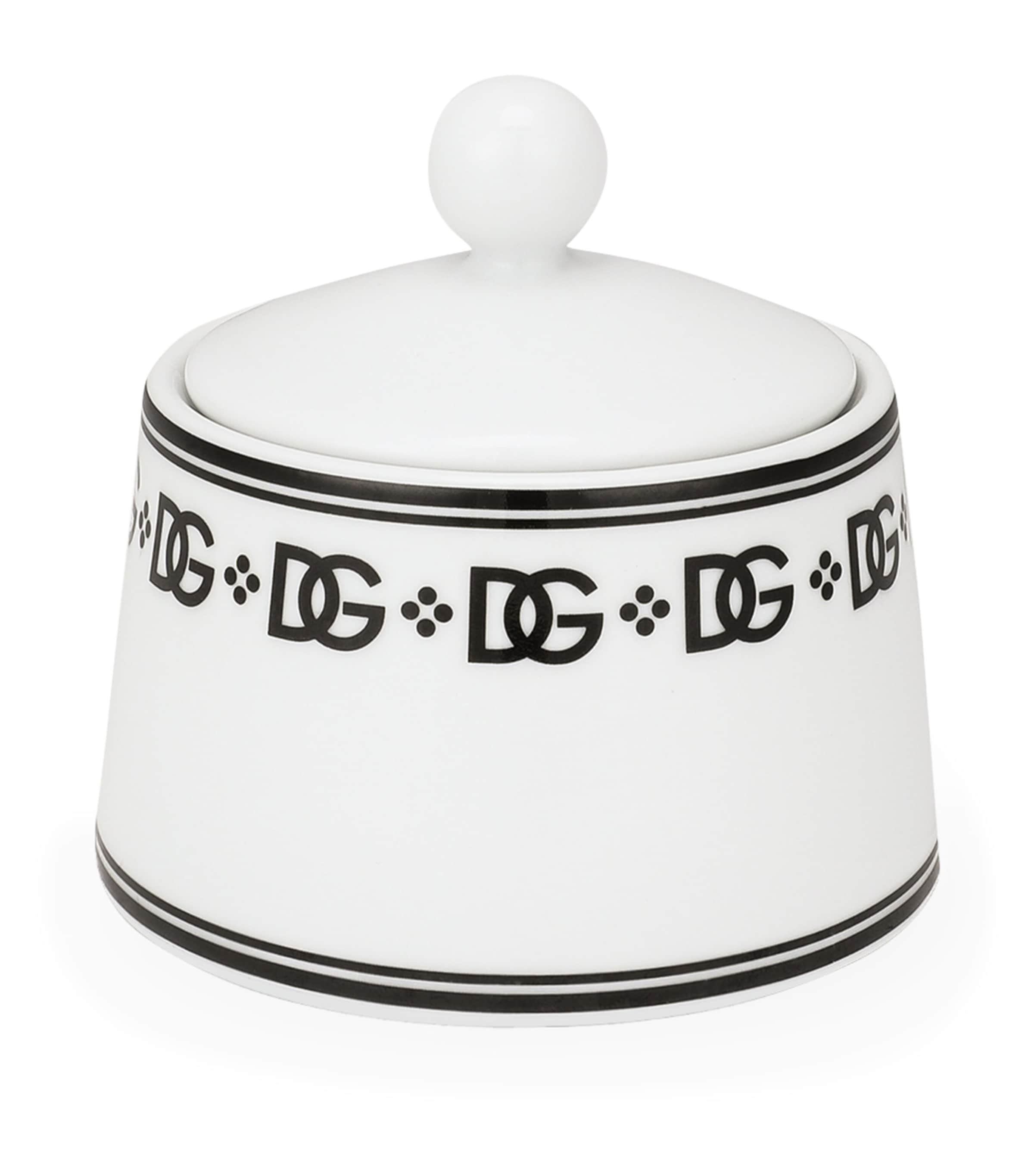 Dolce & Gabbana Casa Porcelain DG Logo Sugar Bowl