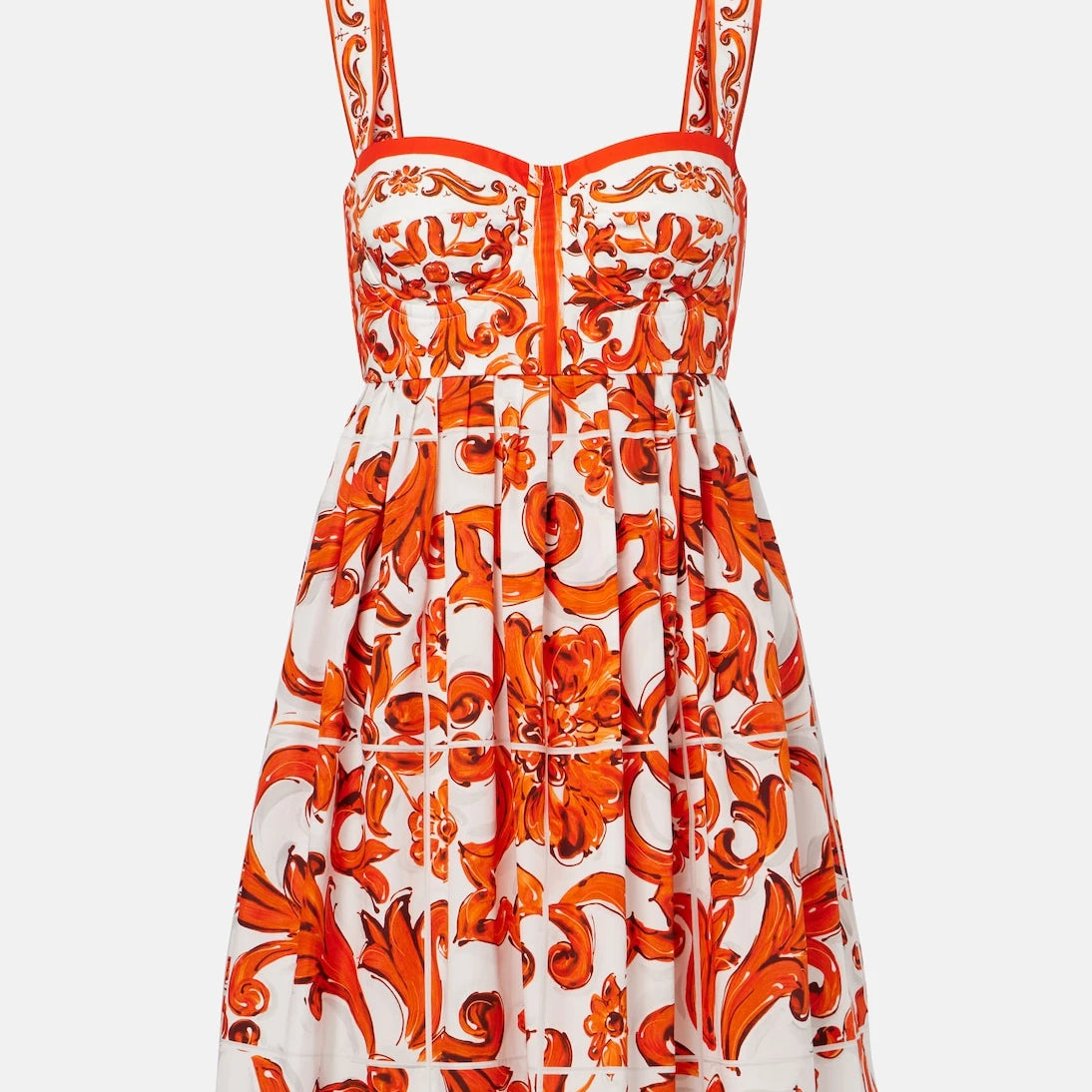 Dolce&Gabbana - Majolica cotton poplin minidress