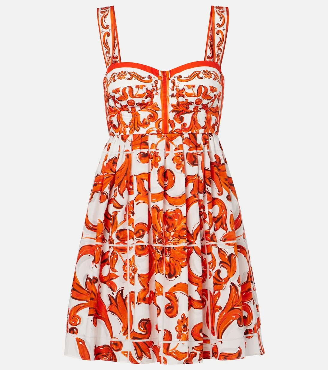 Dolce&Gabbana - Majolica cotton poplin minidress