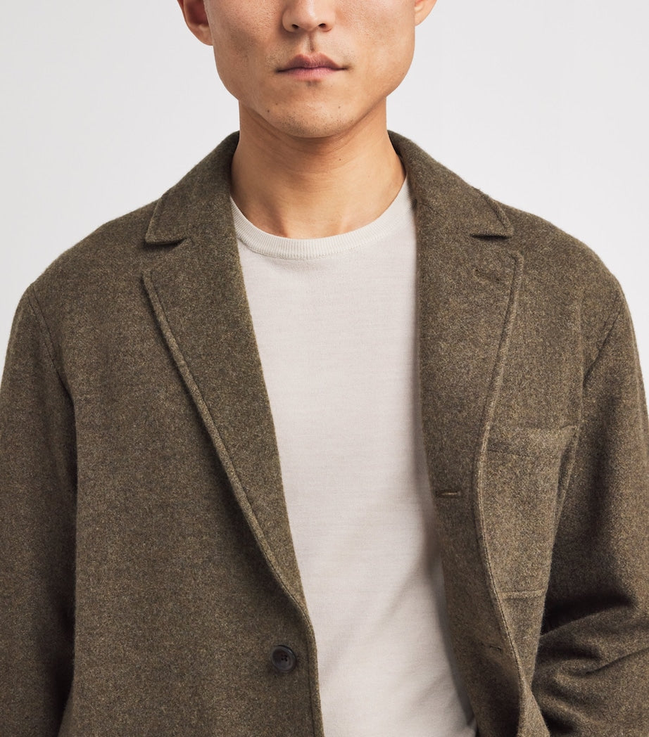 Ralph Lauren Purple Label Green Cashmere-Wool Brushed Twill Blazer