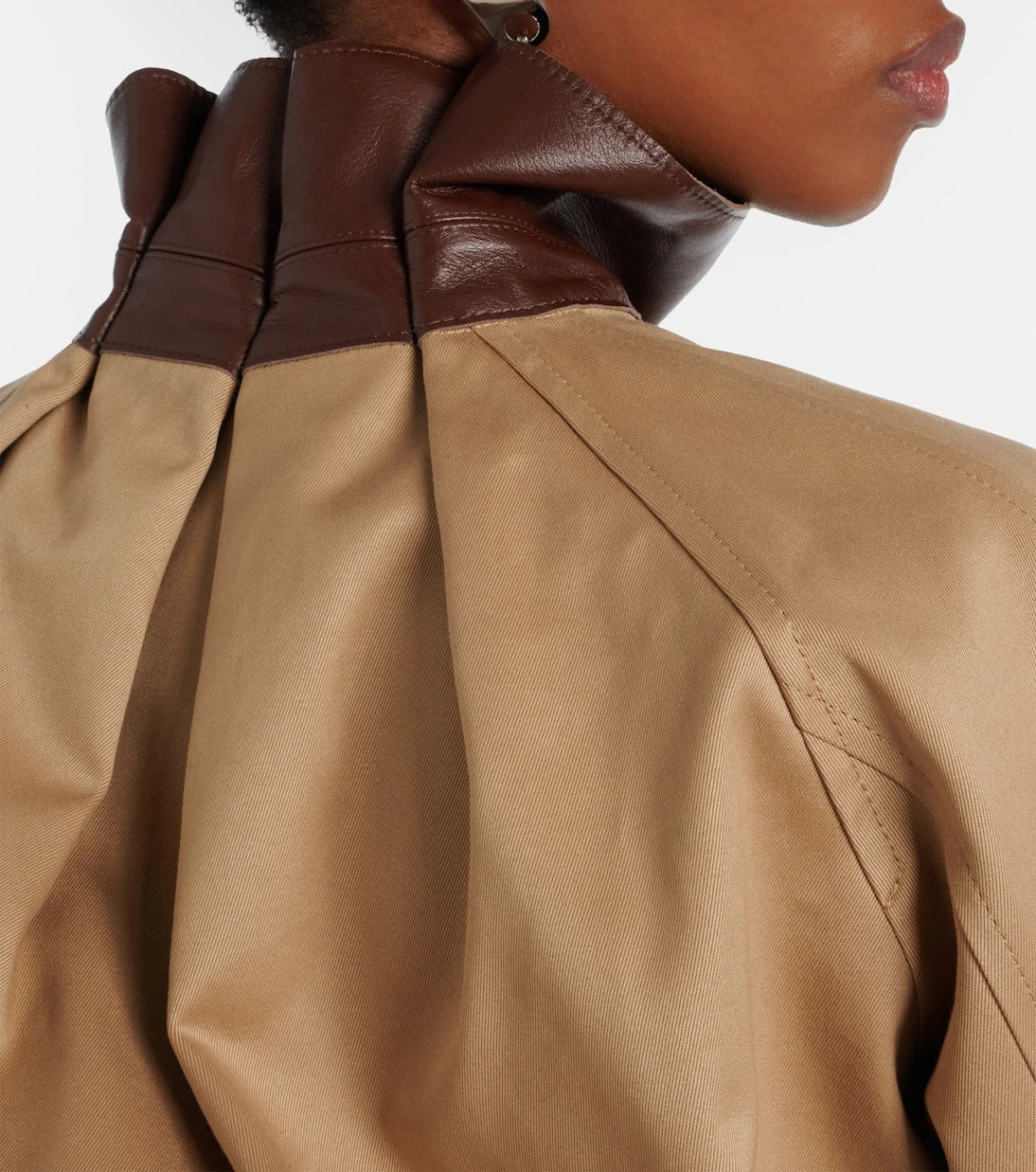 Sacai - Leather-trimmed cotton blouson jacket