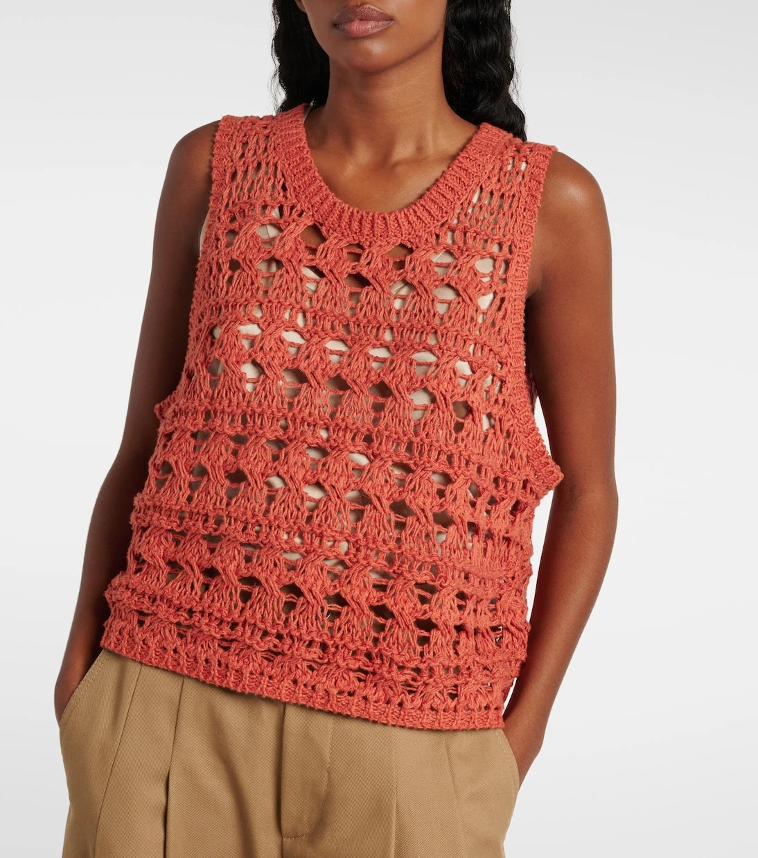 Brunello Cucinelli - Jute and cotton-blend sweater vest