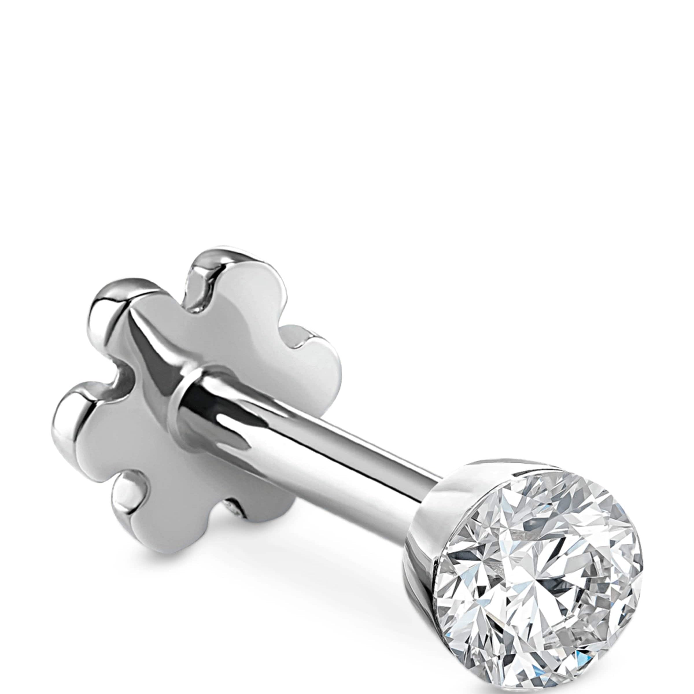 Maria Tash White Gold Invisible Set Diamond Threaded Stud Earring (2mm)