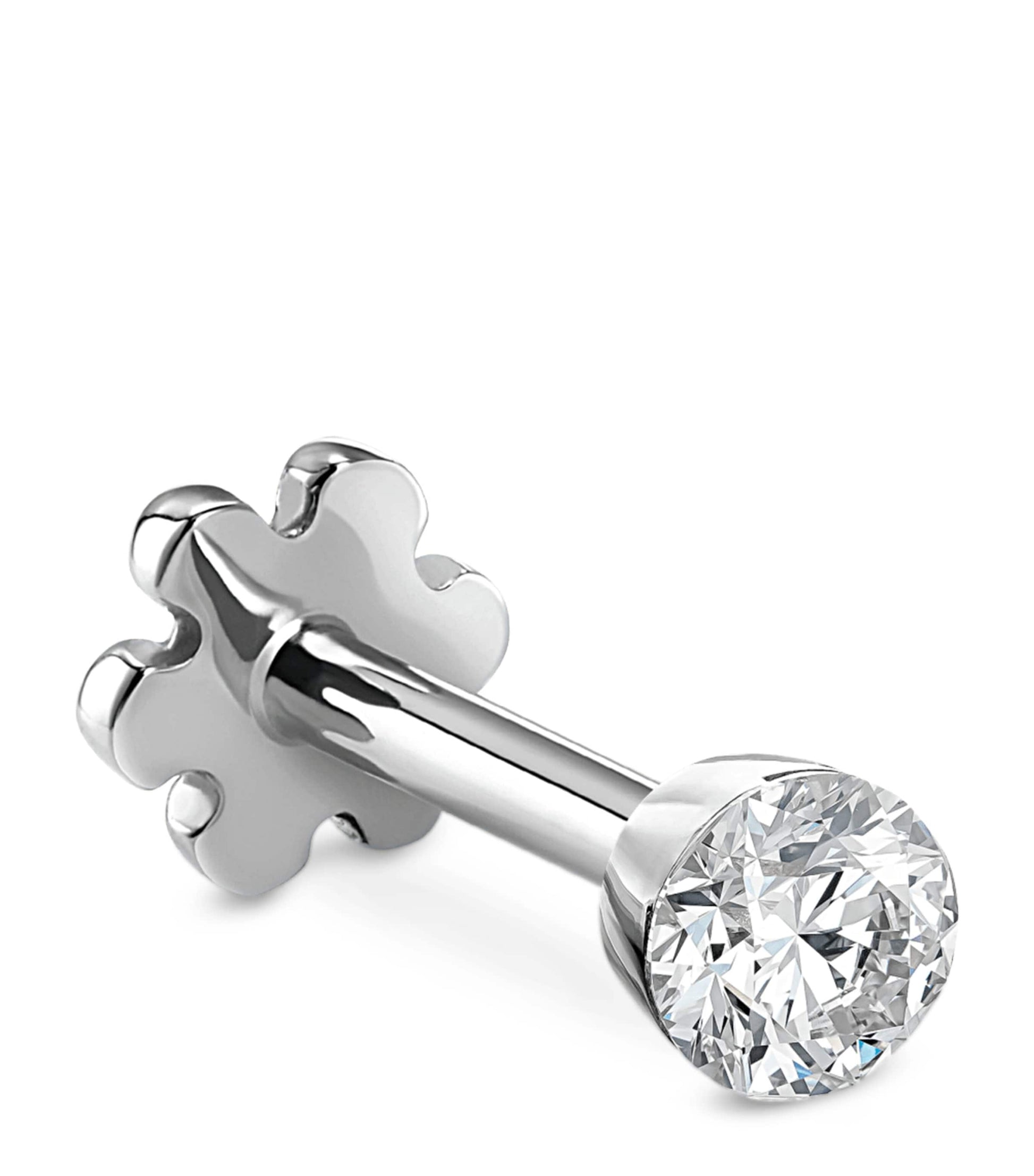 Maria Tash White Gold Invisible Set Diamond Threaded Stud Earring (2mm)