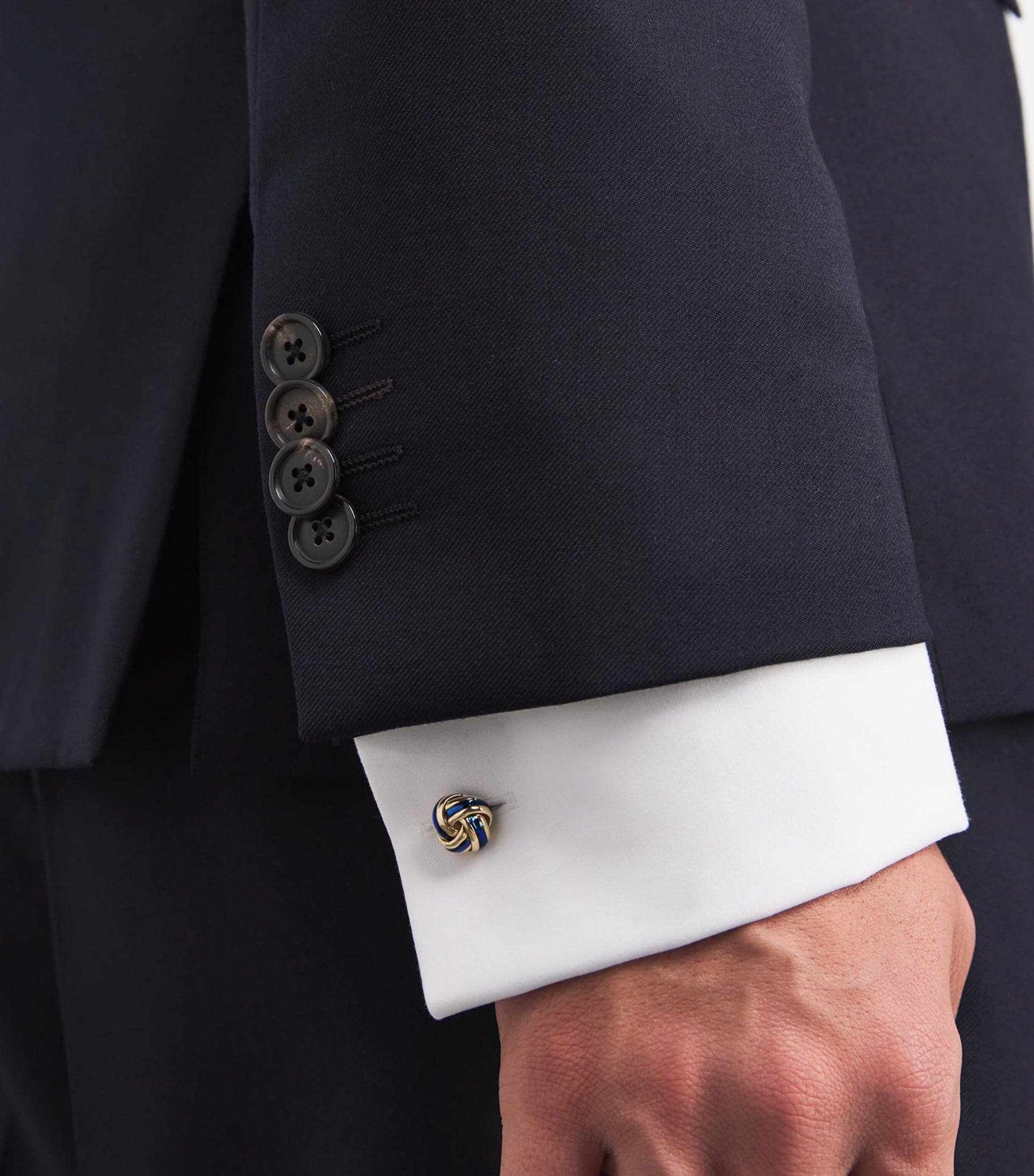 Deakin & Francis White Gold Knot Cufflinks