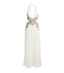 Zuhair Murad White Silk Chiffon Embellished Gown