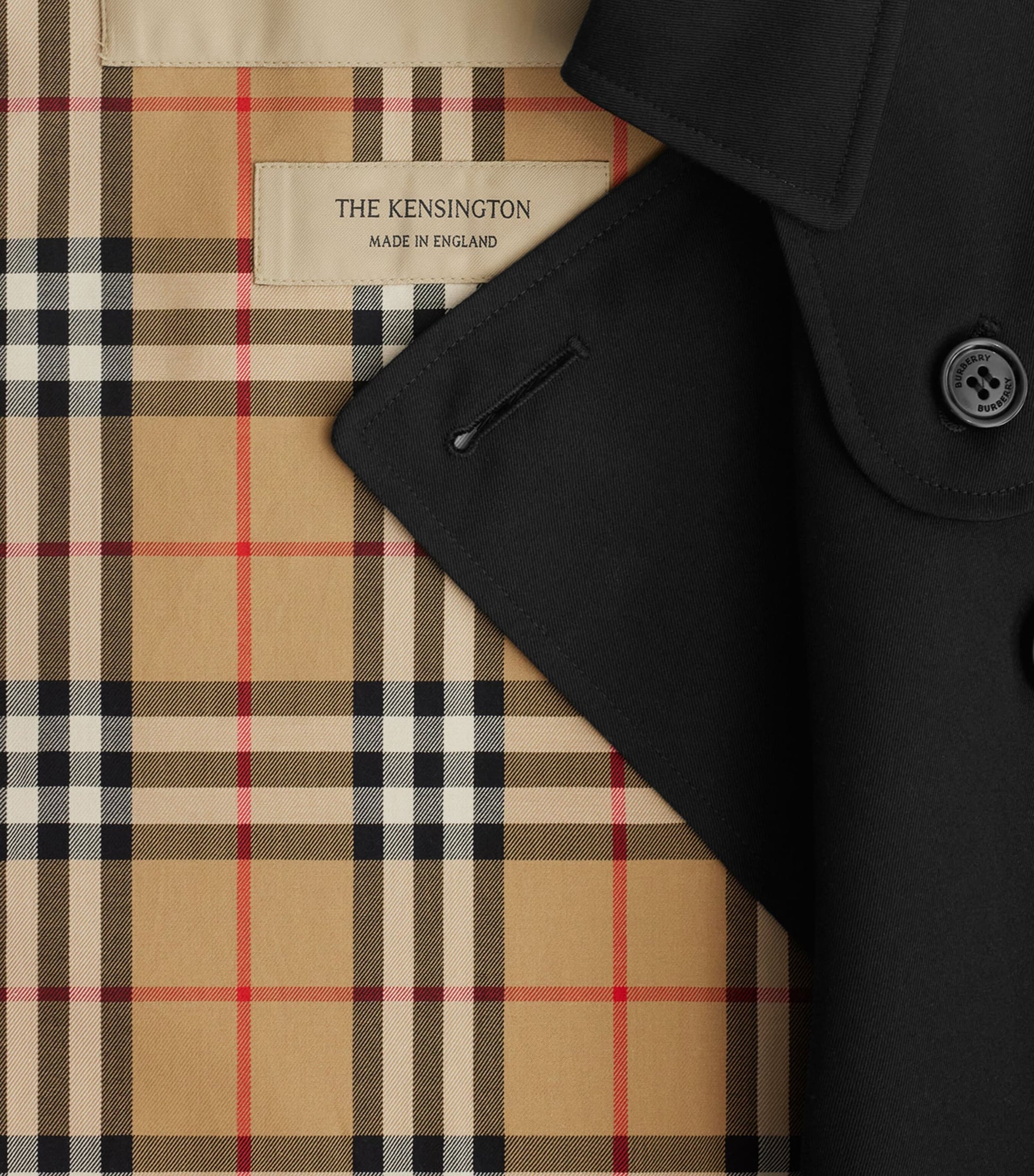 Burberry Gabardine Mid-Length Kensington Heritage Trench Coat