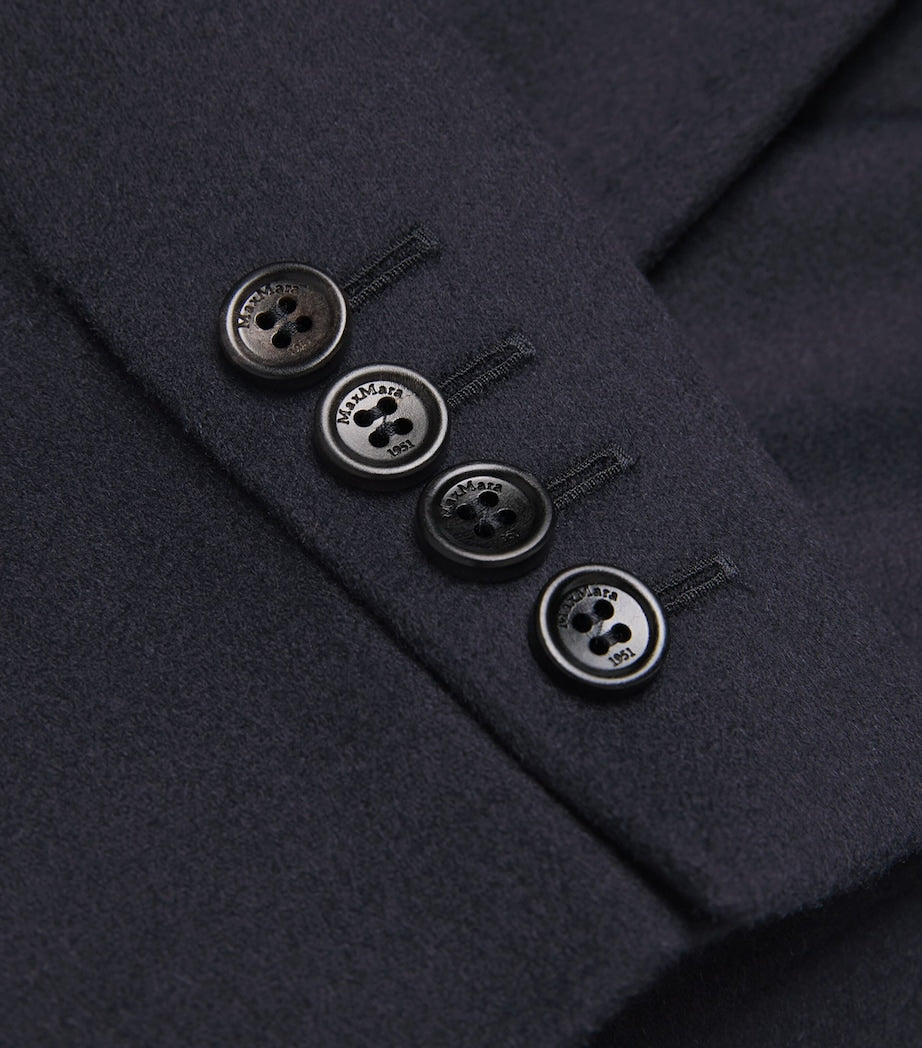 Max Mara Camel Hair Double-Breasted Blazer ULTRAMARINE