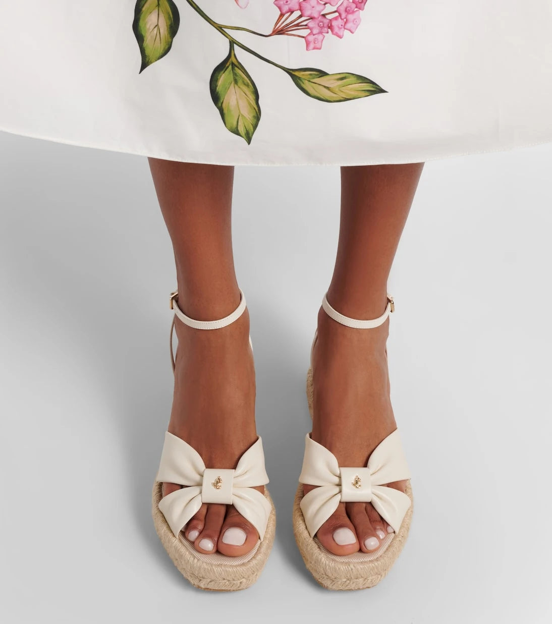 Jimmy Choo - Aella leather espadrille wedge sandals