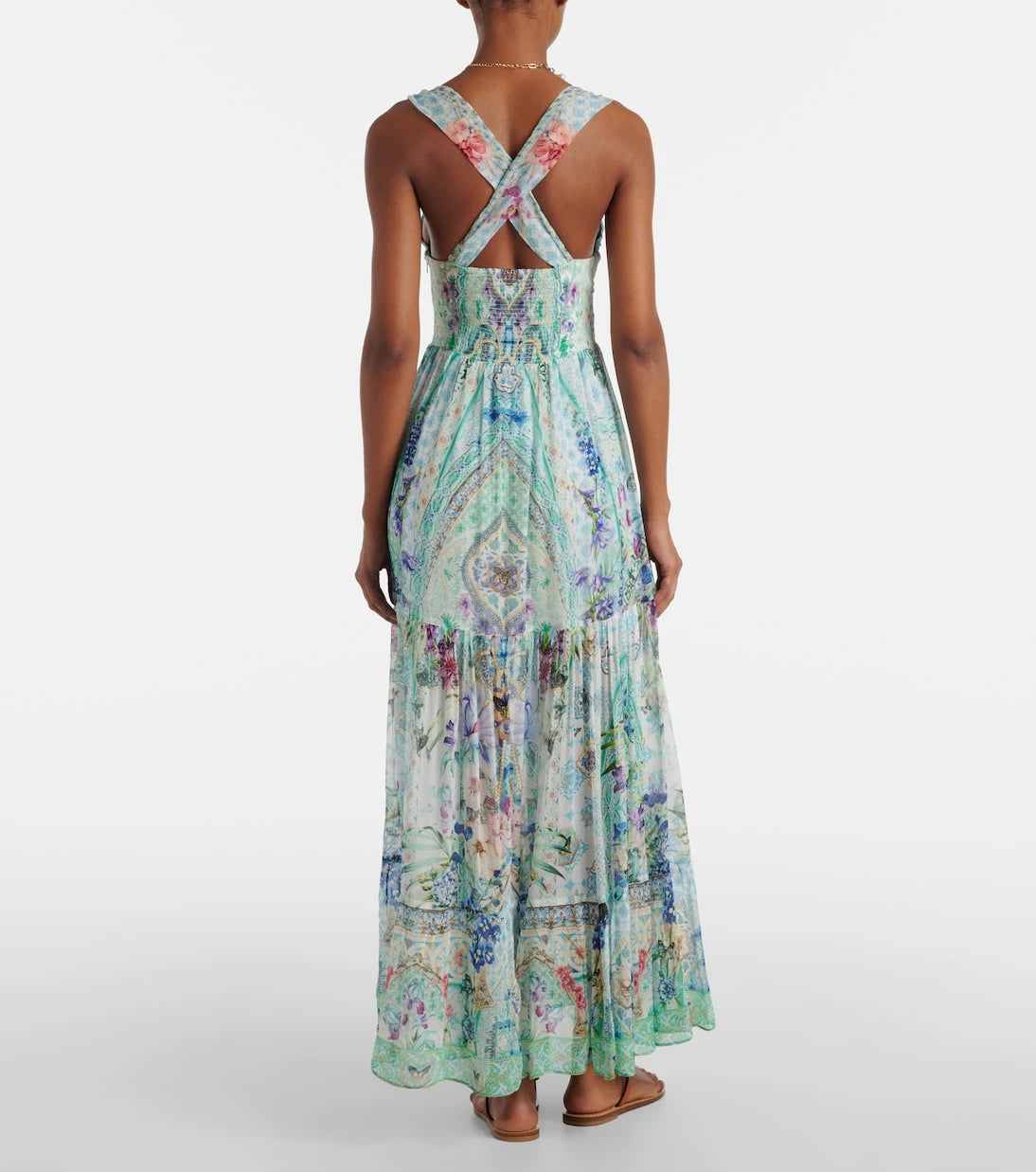 Camilla - Crystal-embellished silk maxi dress