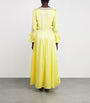 TORLOWEI Yellow Silk Lace-Trim Long Robe