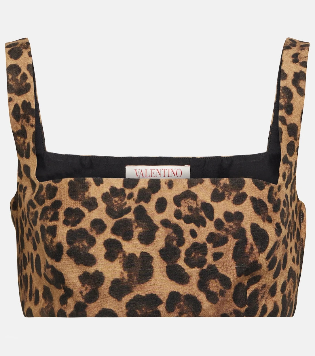 Valentino - Crêpe Couture leopard-print crop top