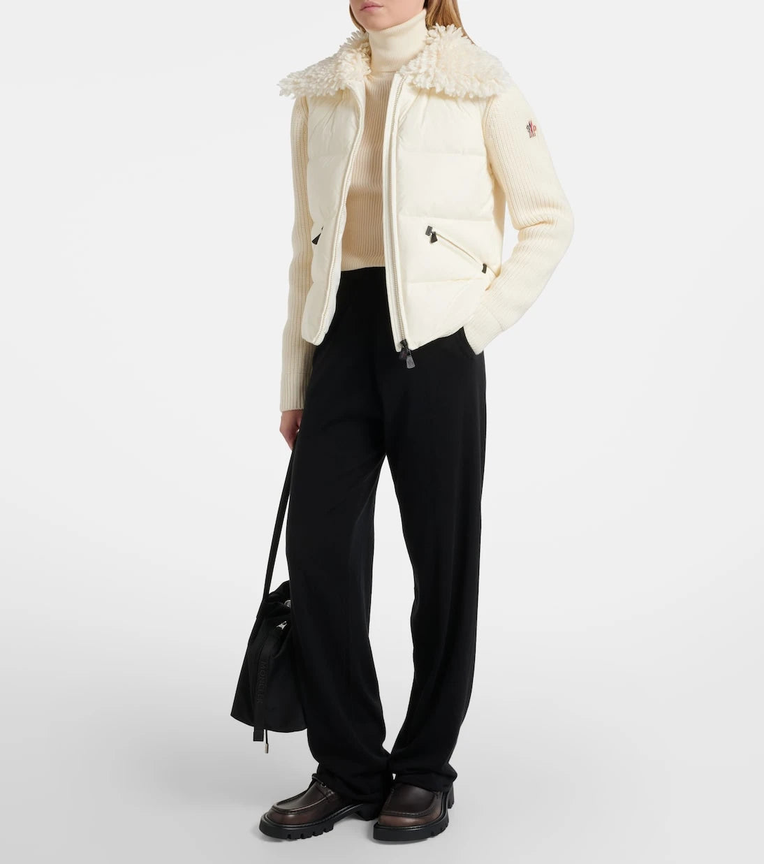 Moncler Grenoble - Down-paneled virgin wool cardigan
