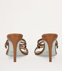 René Caovilla Brown Embellished Chandelier Mules 80