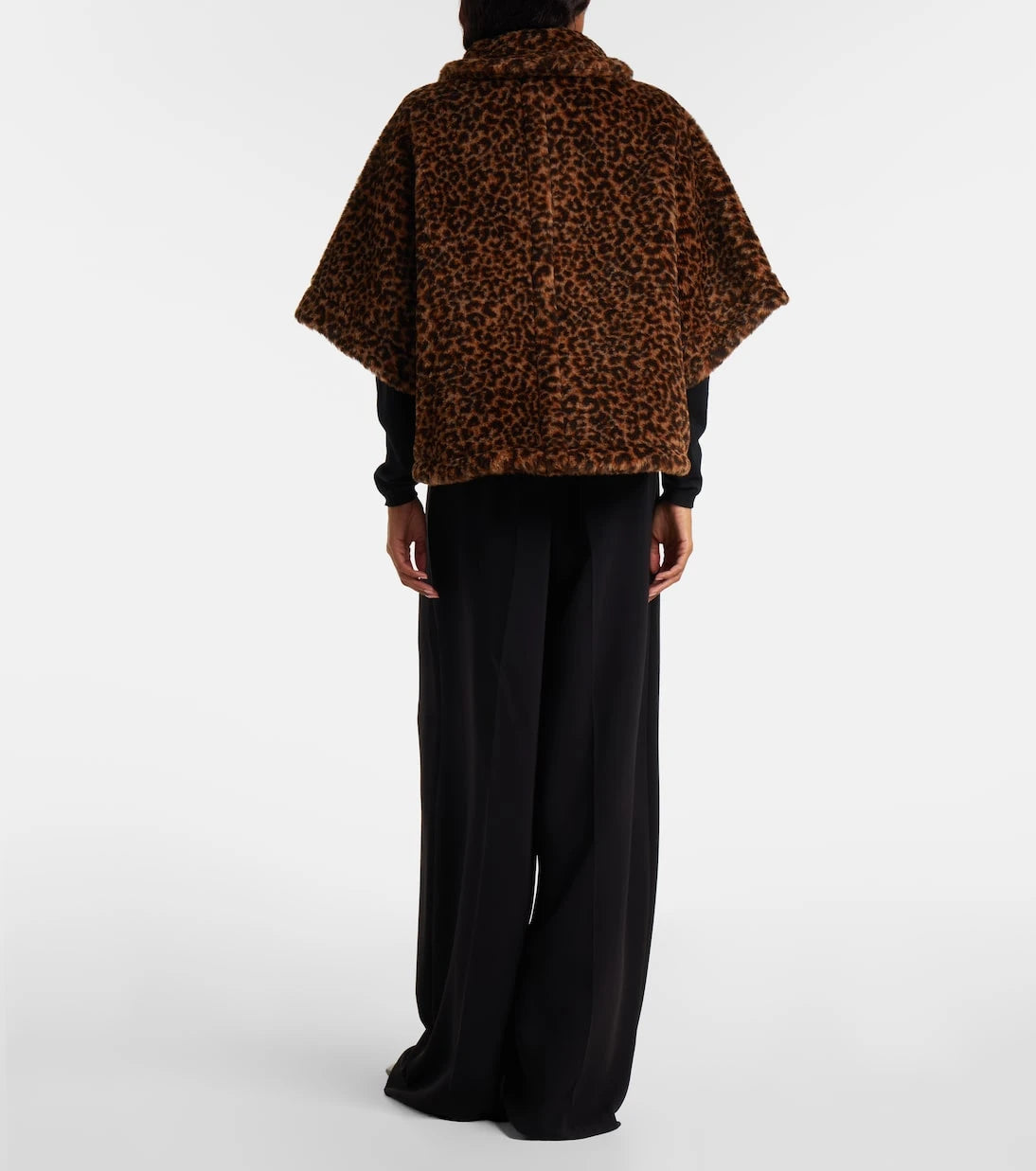 Max Mara - Leopard-printed alpaca, wool, and silk cape