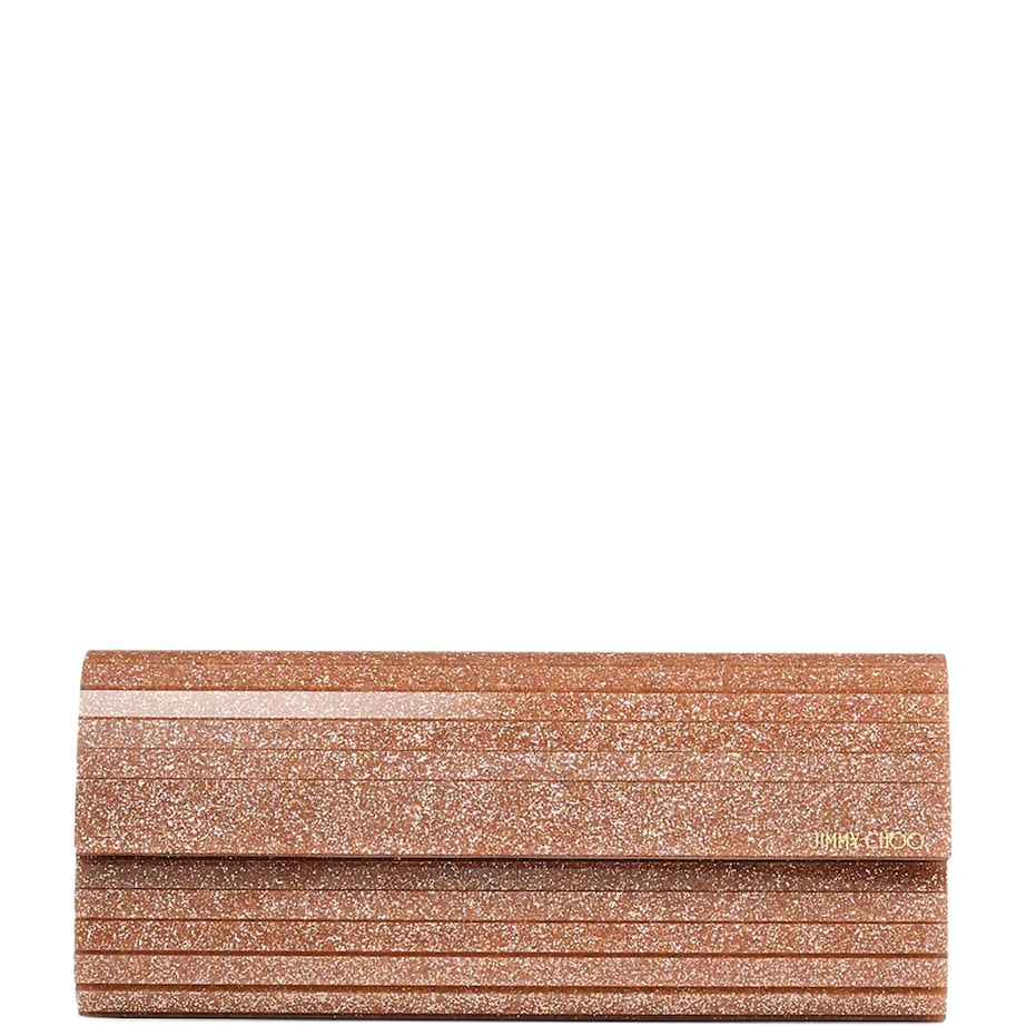 Jimmy Choo Pink Sweetie Glitter Clutch Bag