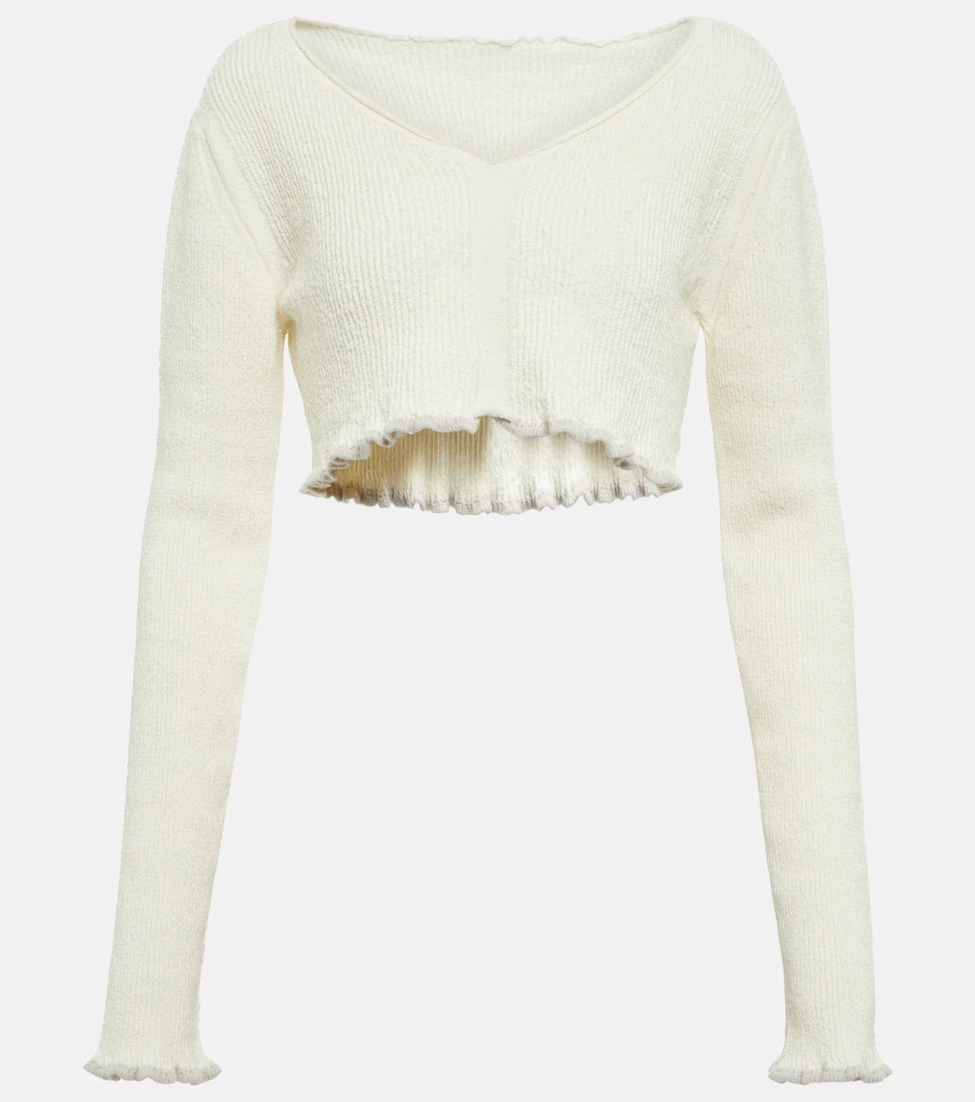 Jacquemus - La Maille Santon linen-blend crop top