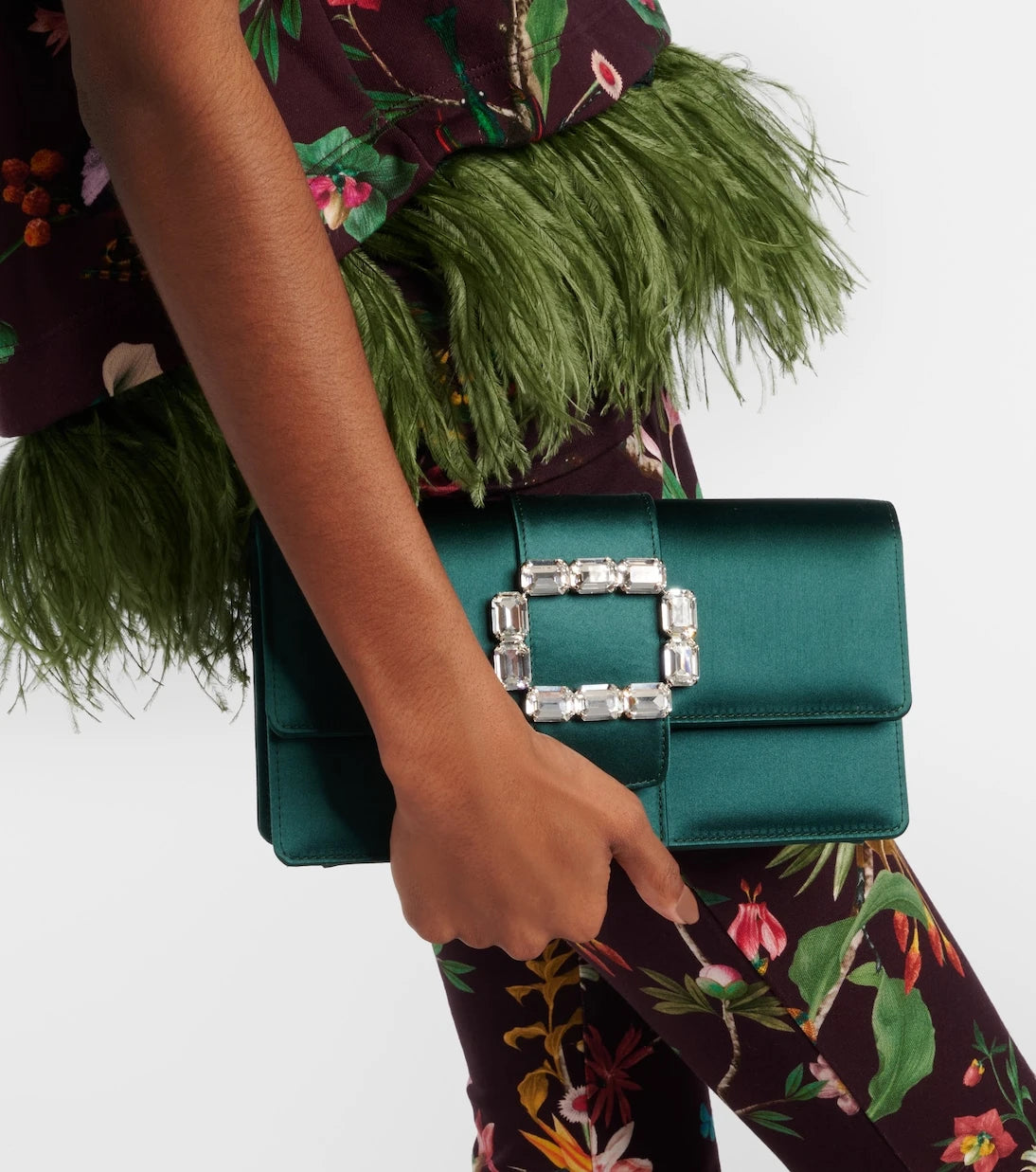 Manolo Blahnik - Maycap embellished satin clutch