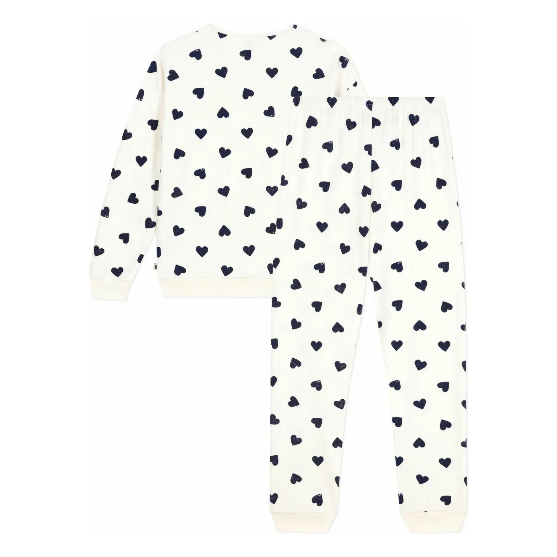 Petit Bateau - Sponge hearts pyjamas | Ecru