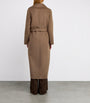 Max Mara Brown Virgin Wool Wrap Coat