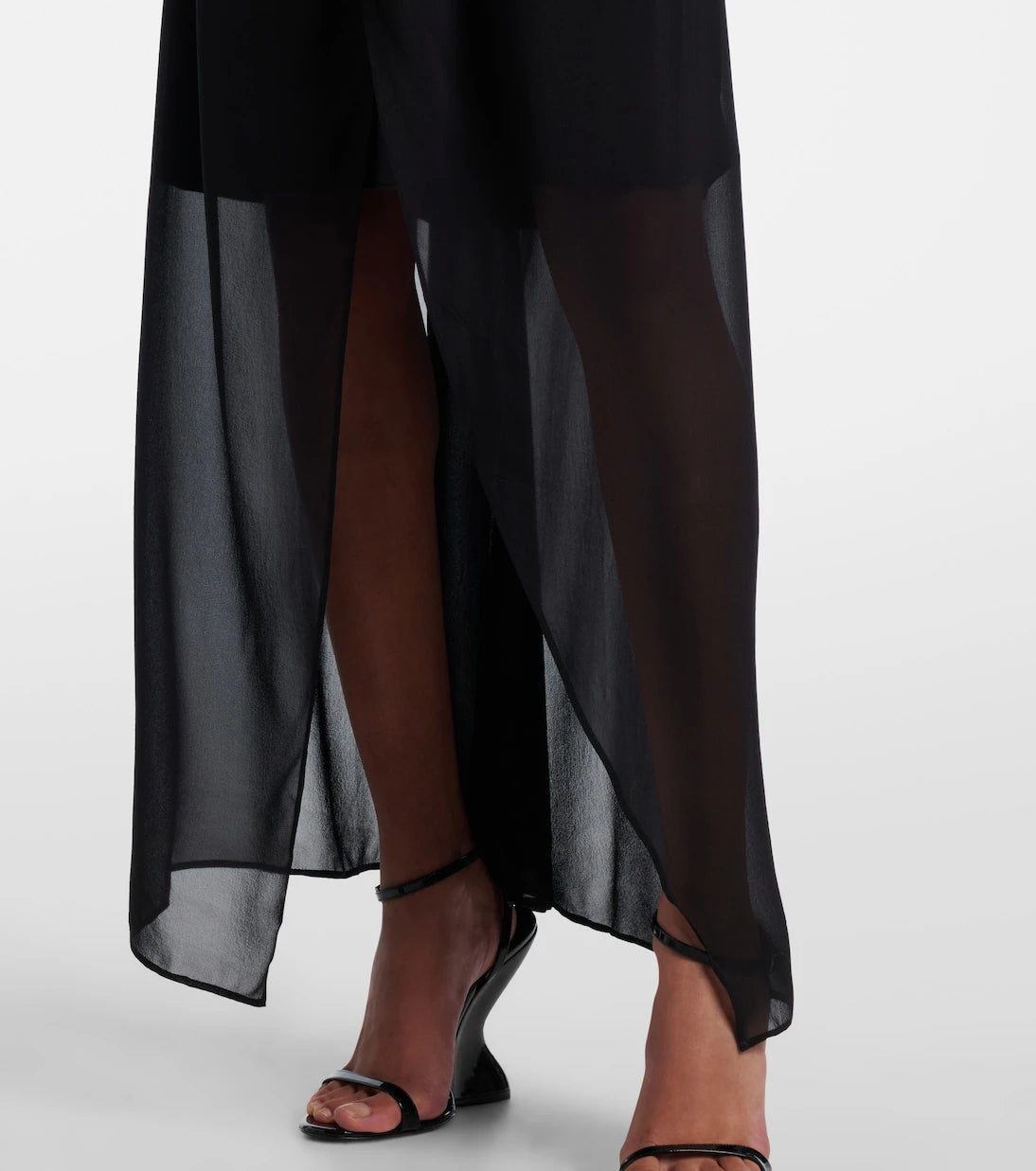 Christopher Esber - Chain-detail silk georgette wrap skirt