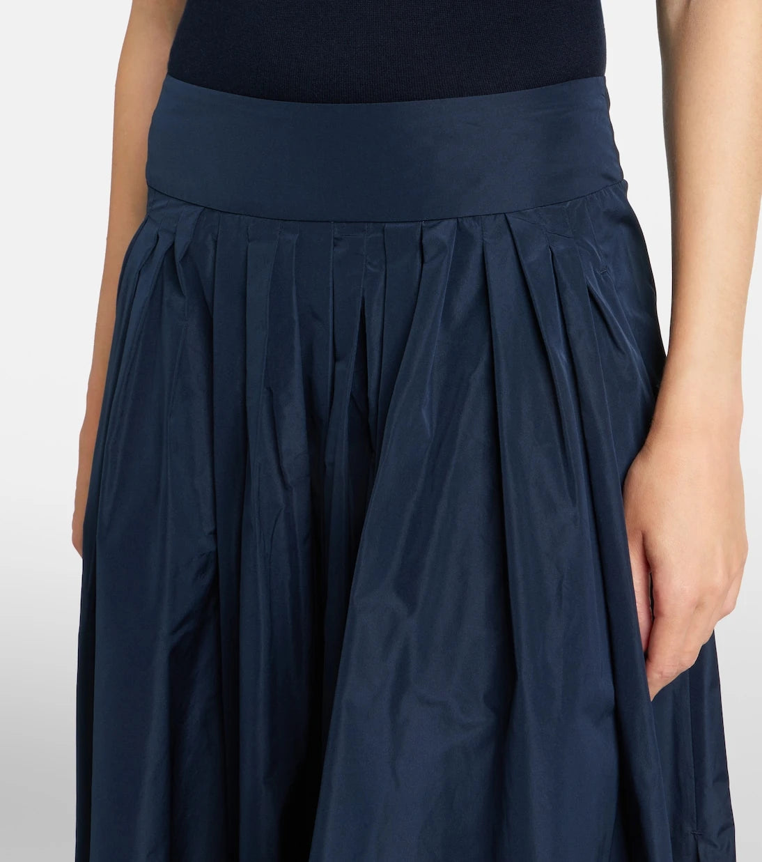 'S Max Mara - Pleated taffeta maxi skirt
