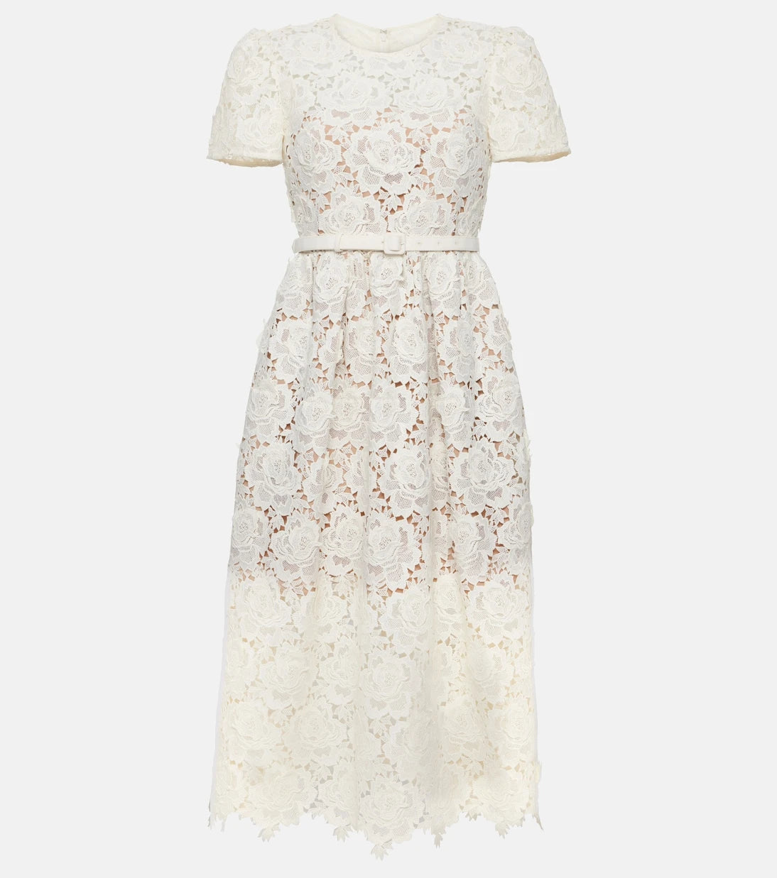 Self-Portrait - Floral lace midi dress