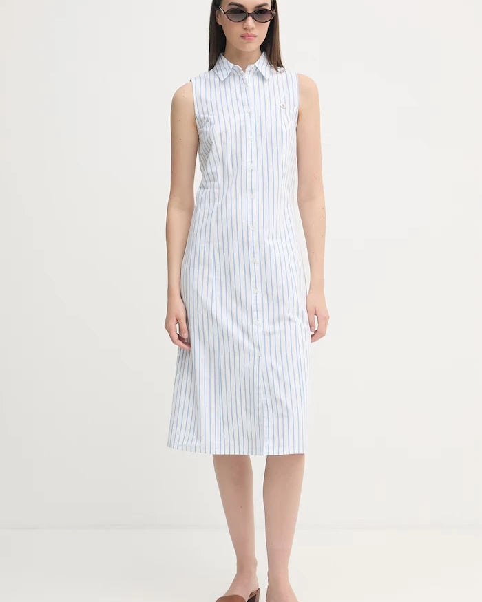 U.S. Polo Assn. pamuklu elbise SLEEVELESS TIE-BACK MIDI