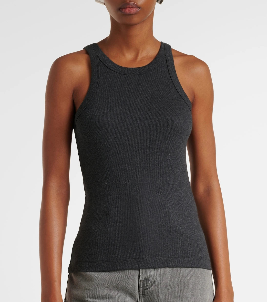 Toteme - Ribbed-knit cotton-blend jersey tank top