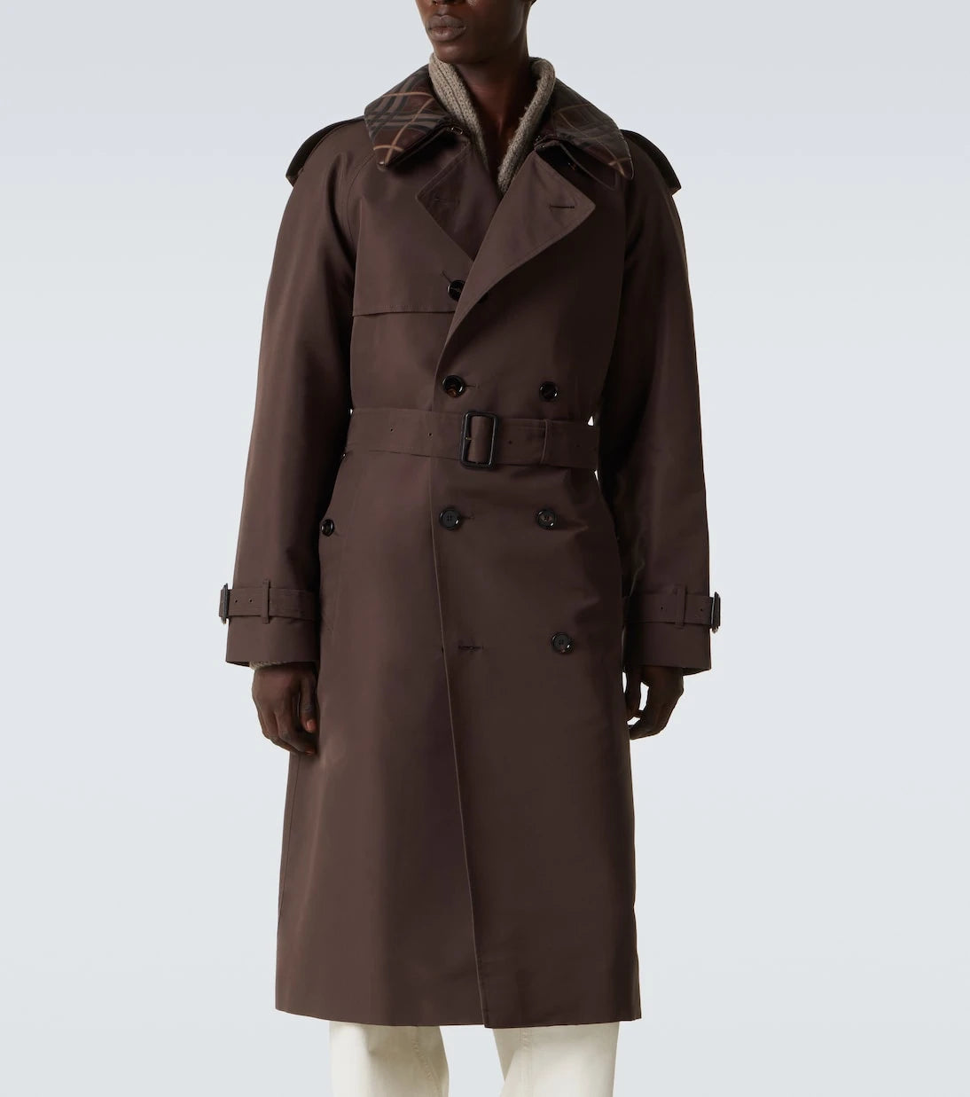 Burberry - Burberry Check silk and cotton trench coat
