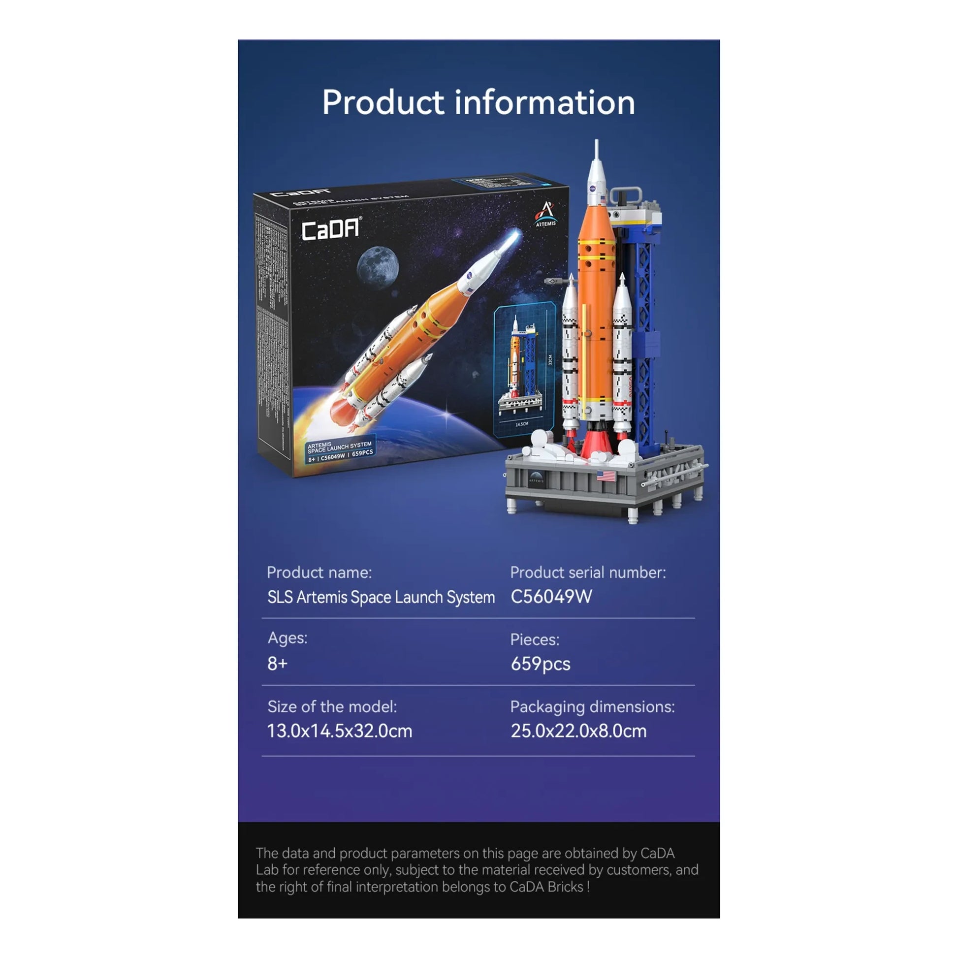 Cada - Construction kit - NASA Artemis SLS rocket - 659 parts