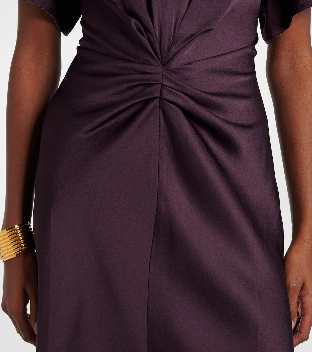 Victoria Beckham - Gathered satin maxi dress