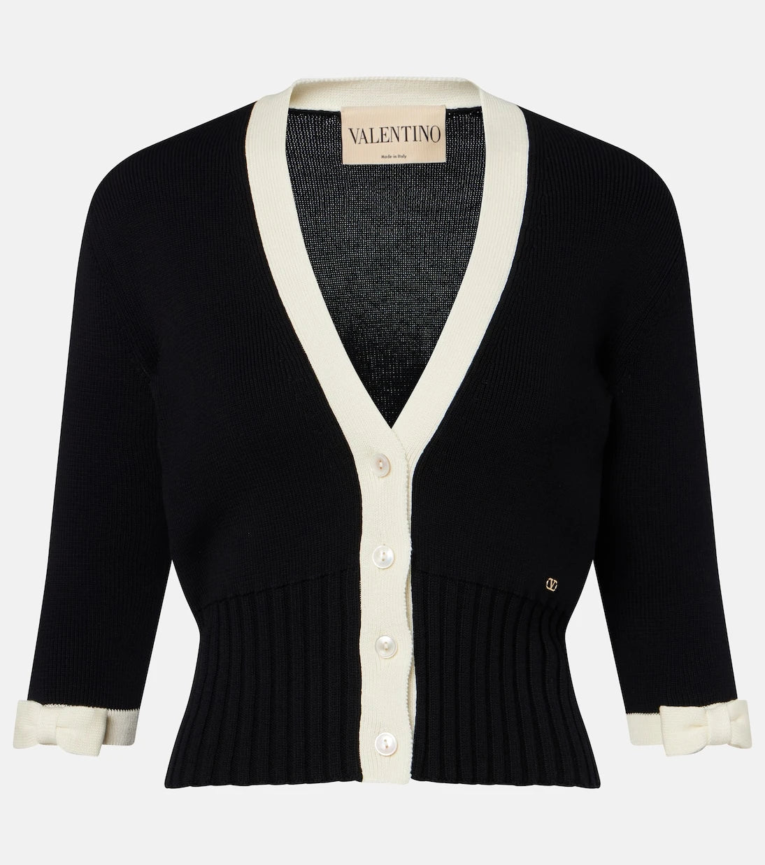 Valentino - Bow-detail cotton cardigan