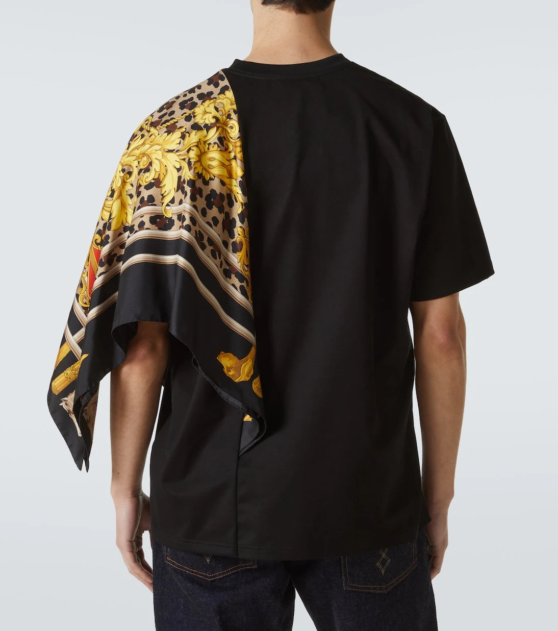 Junya Watanabe - Black Sabbath caped cotton jersey T-shirt