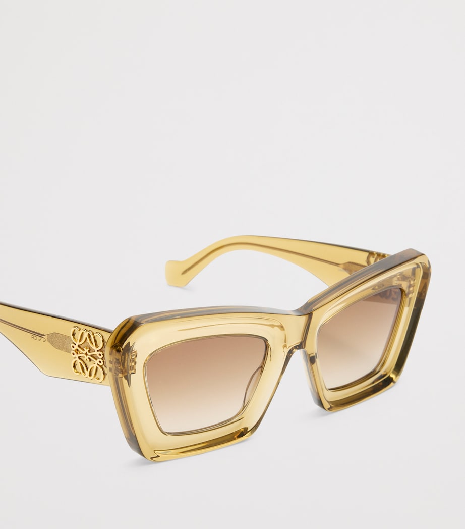 LOEWE Green Bevelled Cat Eye Sunglasses
