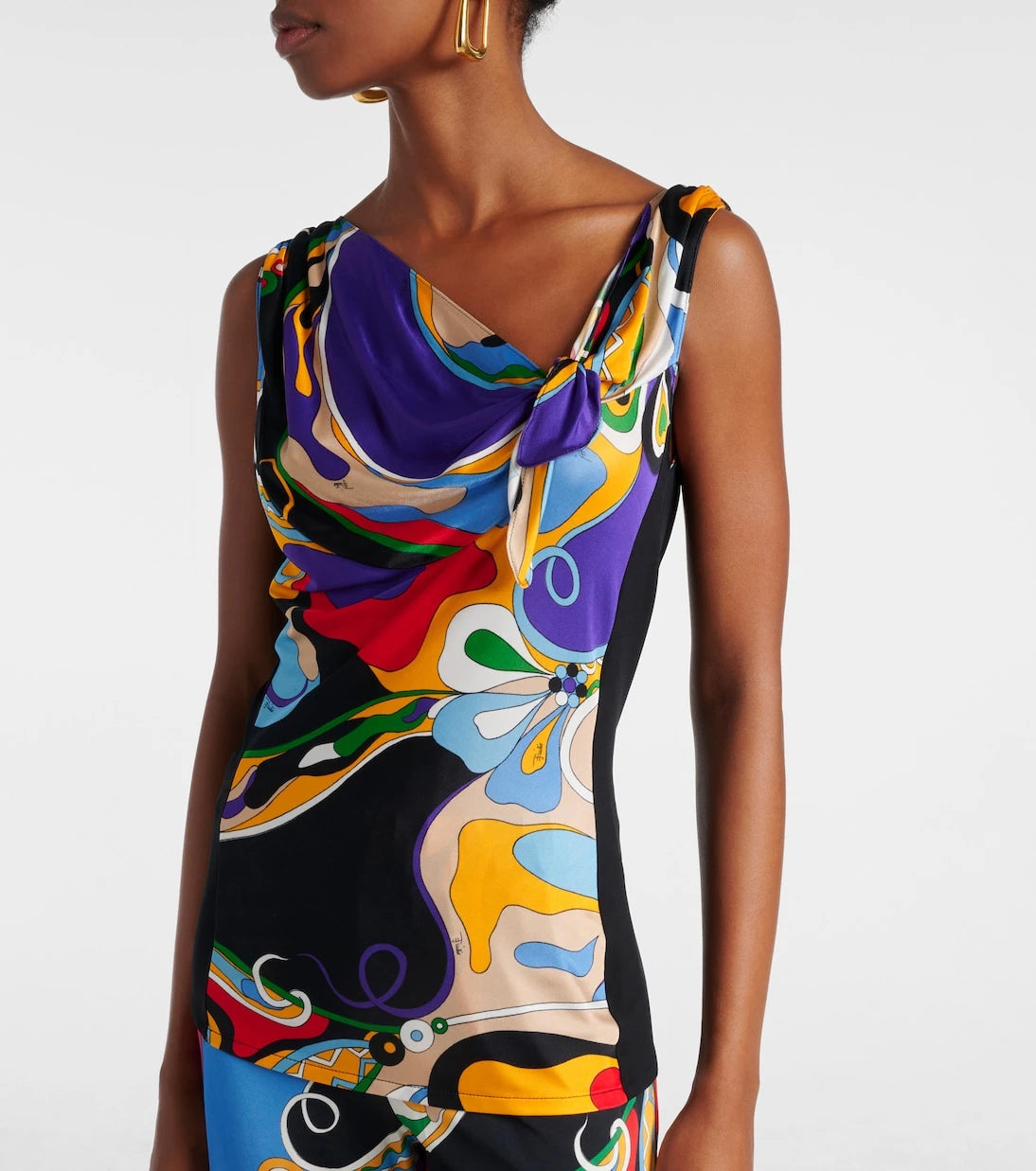 Pucci - Orchidee tie-neck top