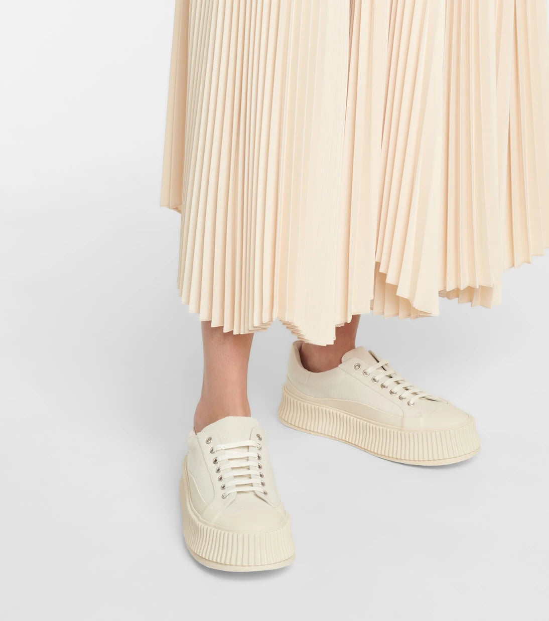Jil Sander - Canvas platform sneakers