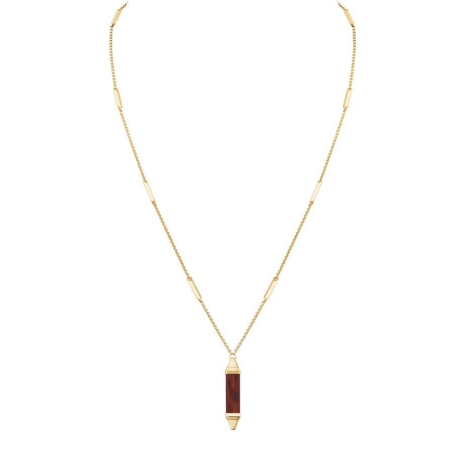 Yellow Gold and Snakewood Les Berlingots de Cartier Necklace