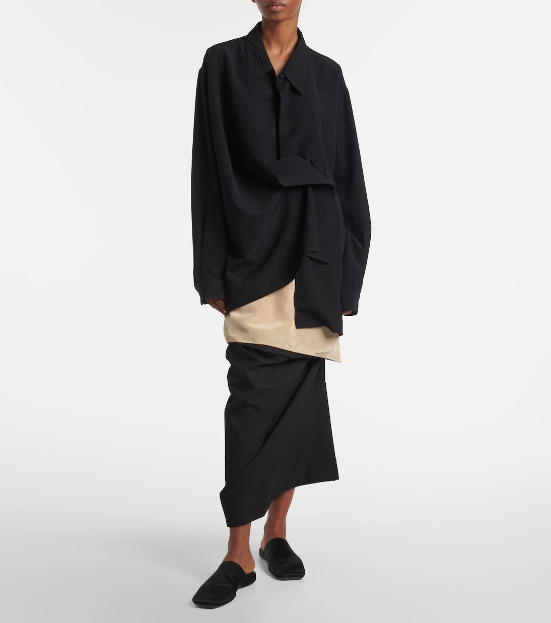 Calvin Klein Collection - Tyler layered wool and silk maxi skirt