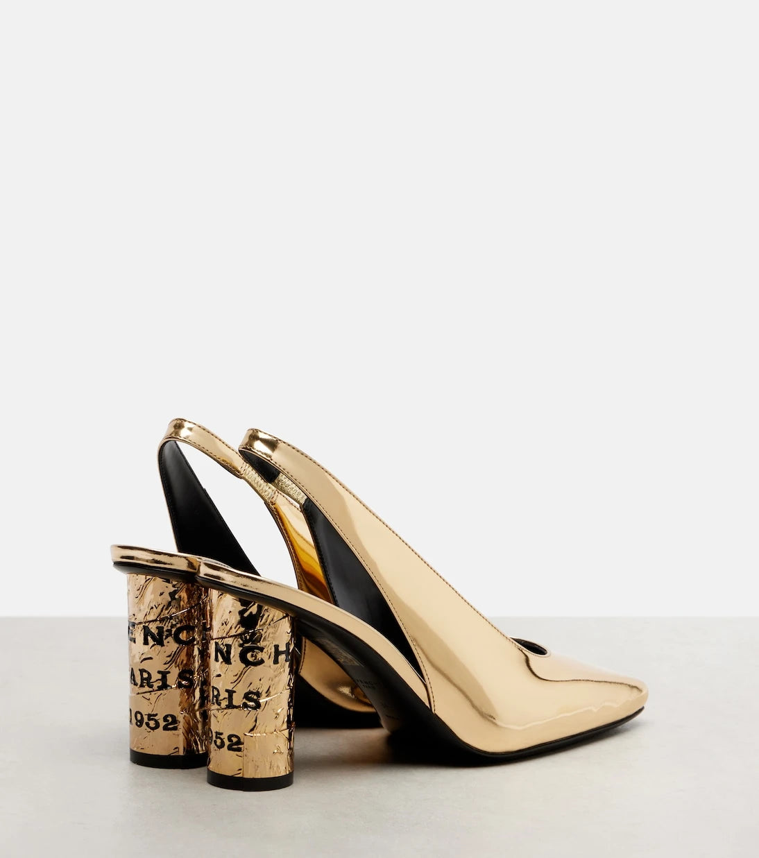 Givenchy - Tape mirrored leather slingback pumps