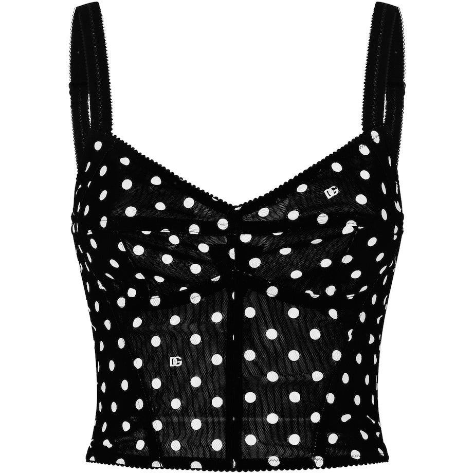 Multi Polka-Dot Bustier Top