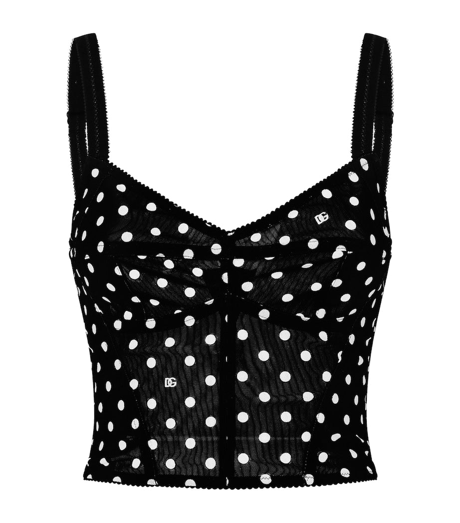 Multi Polka-Dot Bustier Top
