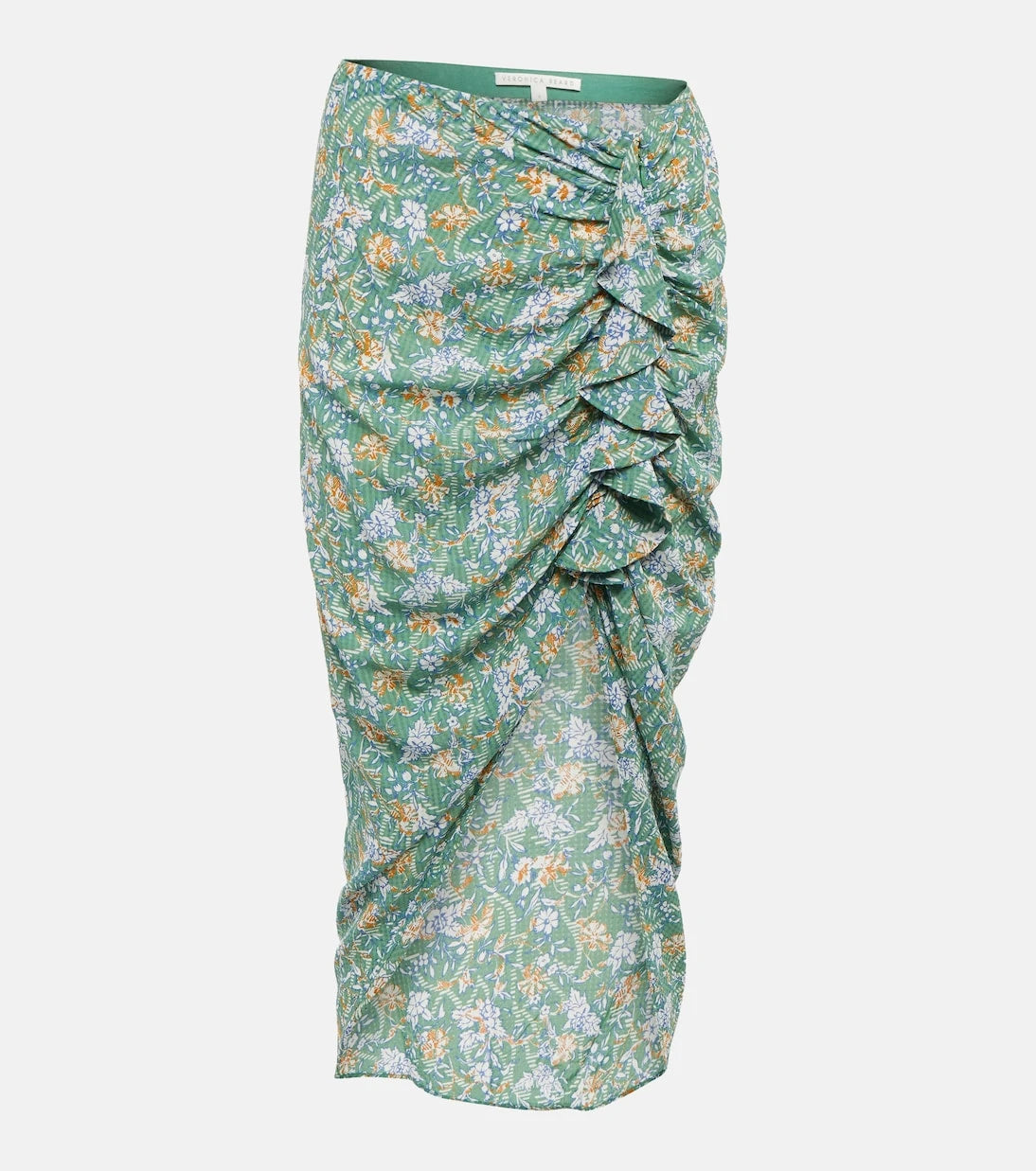 Veronica Beard - Hazel floral asymmetric midi skirt