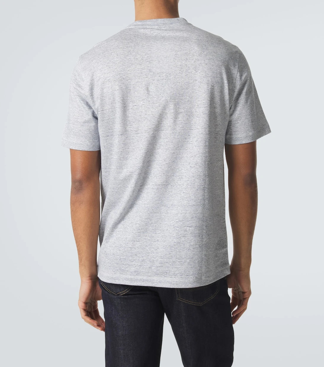 Brioni - Striped linen and cotton T-shirt