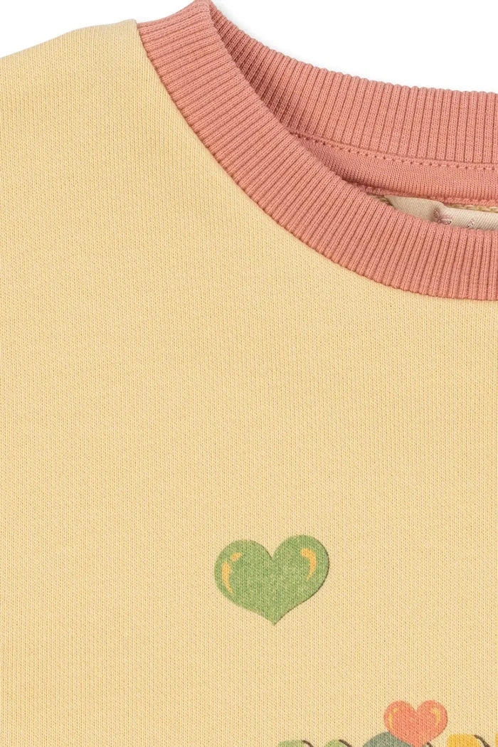 Konges Sløjd çocuk pamuklu sweatshirt SPOTTY FRILL SWEAT GOTS