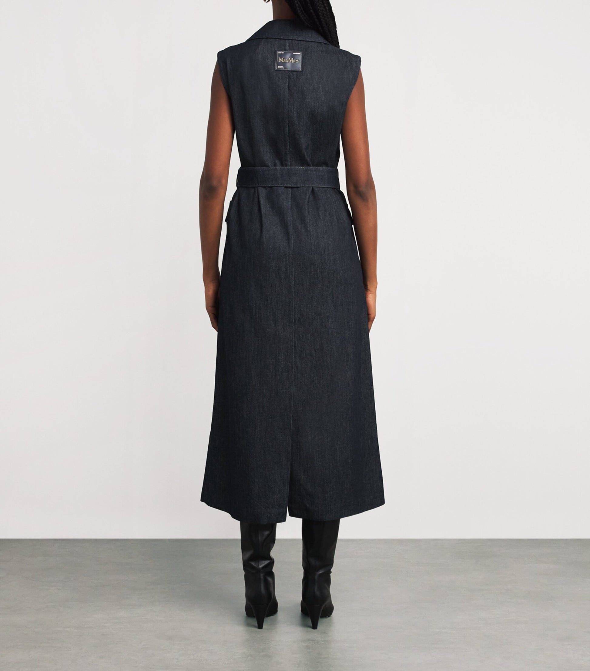 Denim Double-Breasted Midi Dress ULTRAMARINE