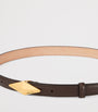Brown Leather Diamond Clasp Belt